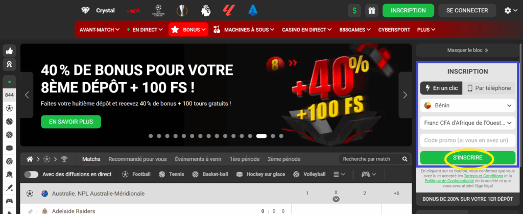 888 Starz : Design et interface